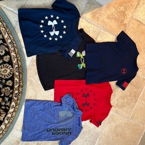 UNDER ARMOUR - Boys Tees!! Set of 5. Assorted Colors. Freedom/American Flag set